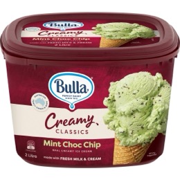 Bulla Creamy Classics Ice Cream Tub Mint Choc Chip 2L