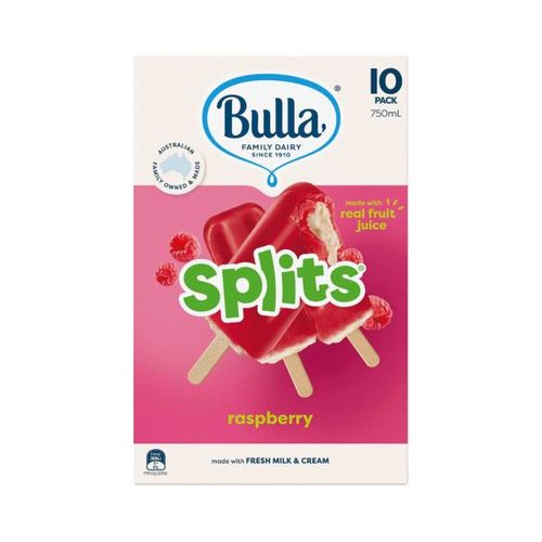 Bulla Raspberry Ice Cream Splits 10 Pack