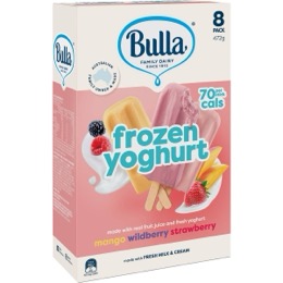 Bulla Frozen Yoghurt Strawberry Mango & Wildberry 8 pack