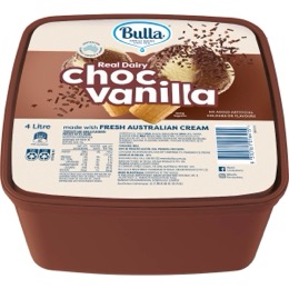 Bulla Real Dairy Chocolate & Vanilla Tub 4L