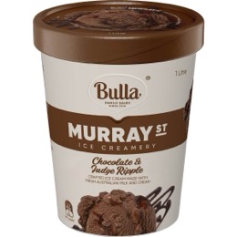 Bulla Murray St Chocolate Fudge Ripple Ice Cream 1L