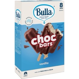Bulla Choc Bars Vanilla 8 pack
