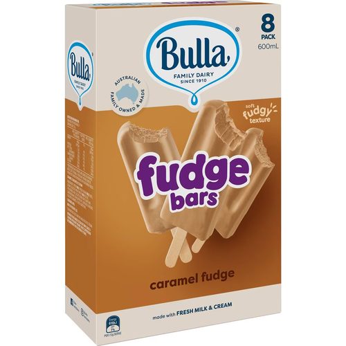 Bulla Ice Cream Sticks Caramel Fudge Bars 8 pack