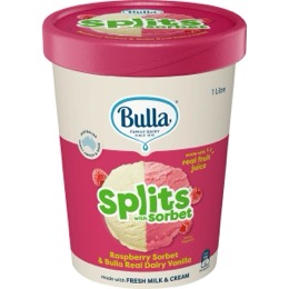 Bulla Splits Sorbet Tub Raspberry 1L