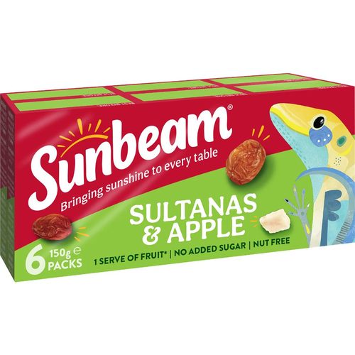 Sunbeam Sultana & Apple & Apple 150g 6 pack