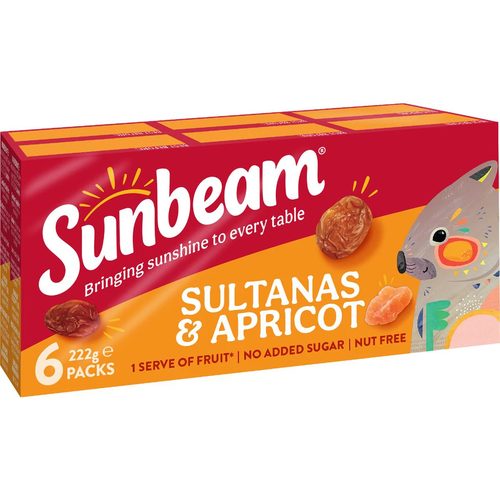 Sunbeam Sultana & Apricot & Apricot 222g 6 pack
