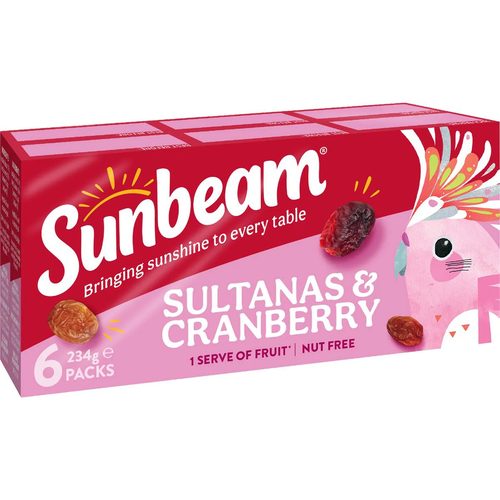 Sunbeam Sultanas & Cranberry & Cranberry 37g 6 pack