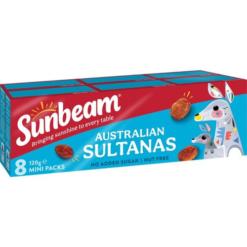 Sunbeam Australian Sultana Mini 120g 8 pack