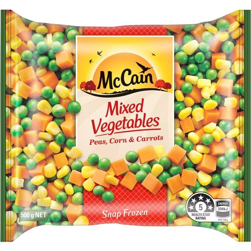 McCain Frozen Mixed Vegetables Peas Corn & Carrot 500g