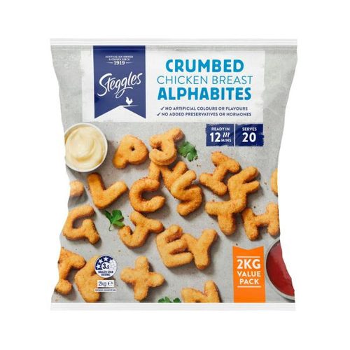Steggles Crumbed Chicken Alphabet Nugget