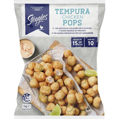 Steggles Chicken Pops Tempura 1kg