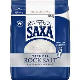 Saxa Refill Value Pack Natural Rock Salt 500g