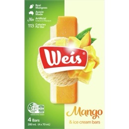 Weis Mango & Ice Cream Bars 4 pack