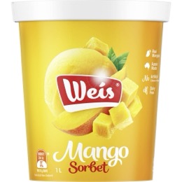 Weis Mango Sorbet Tub 1L