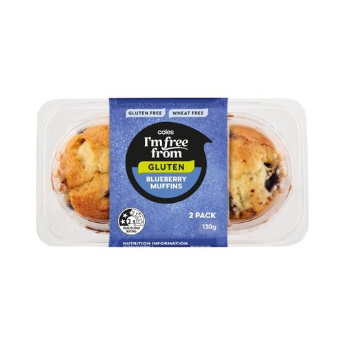 Coles I'm Free From Blueberry Muffins 2 Pack