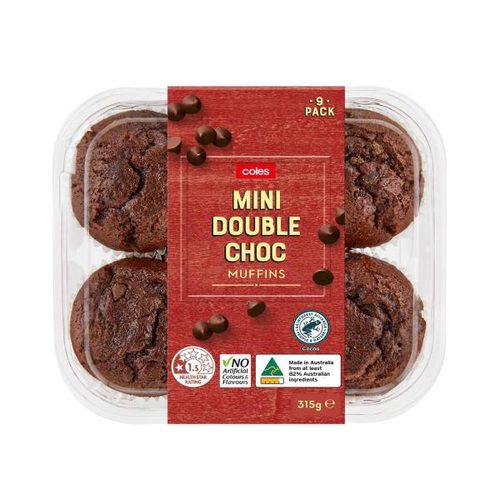 Coles Double Choc Muffins 9 Pack