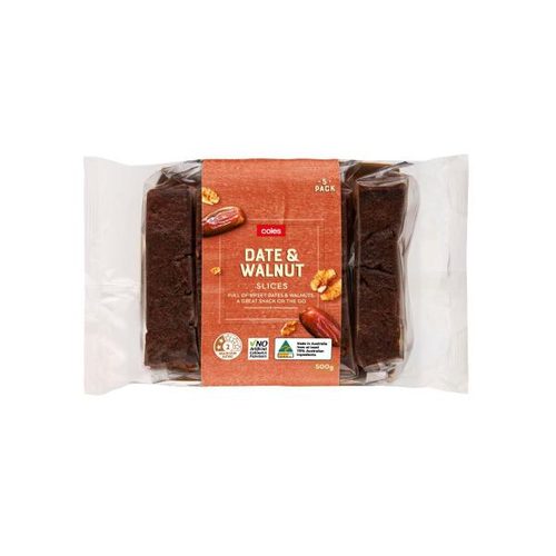 Coles Date & Walnut Slices 5 Pack