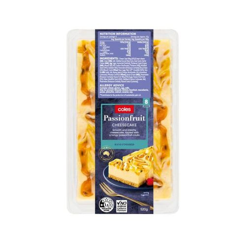 Coles Passionfruit Cheesecake Bar