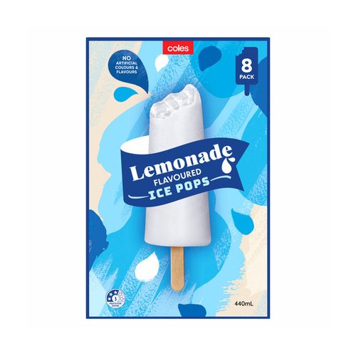 Coles Lemonade Ice Poles 8 Pack
