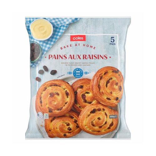 Coles Frozen Bake At Home Pains Aux Raisins 5 Pack