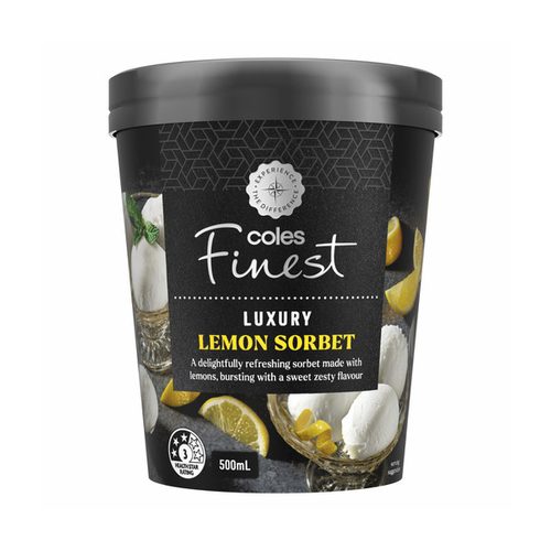 Coles Finest Luxury Lemon Sorbet Tub