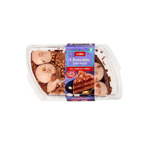 Coles Made With Kitkat Cake Slice 2 Pack