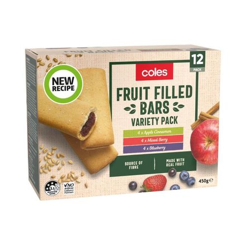 Coles Fruit Filled Variety Bars 12 Pack