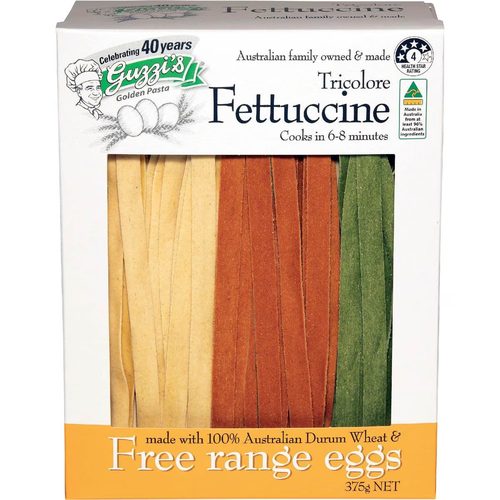Guzzi's Tricolore Fettucine Pasta 375g