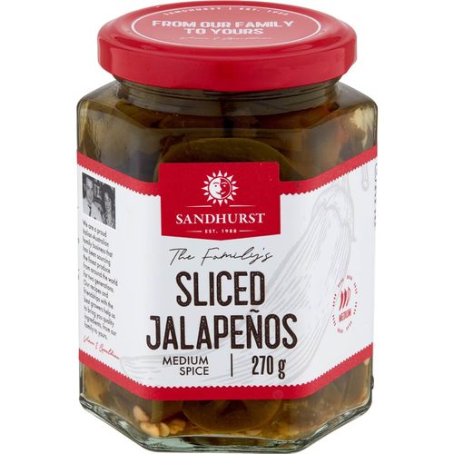Sandhurst Chillies Jalapeno Medium Hot 270g