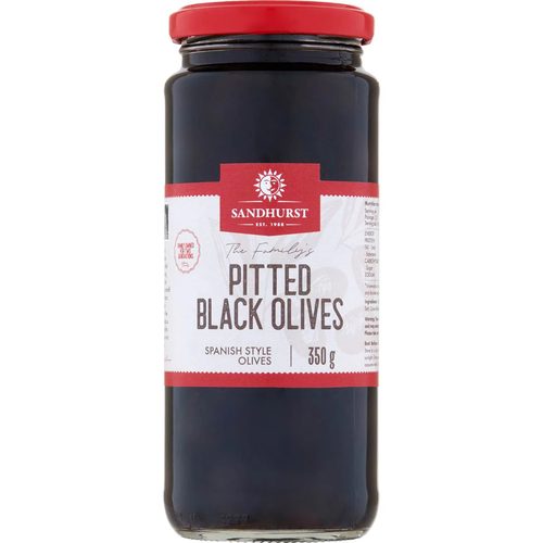 Sandhurst Pitted Black Olives 350g