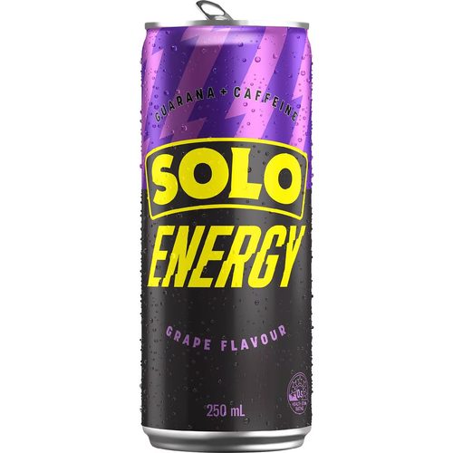 Solo Energy Drink Grape Flavour Can Grape 250ml
