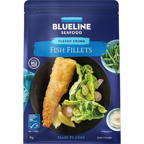 Blueline Seafood Classic Crumbed Fish Fillets 1kg