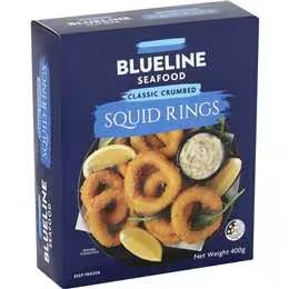 Blueline Seafood Crumbed Squid Rings 400g