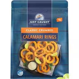 Just Caught Classic Crumbed Calamari Rings 1kg
