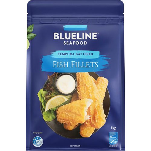 Blueline Seafood Tempura Battered Fish Fillets 1kg