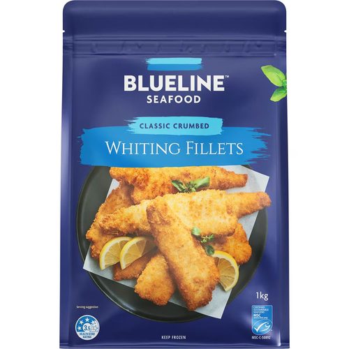 Blueline Seafood Classic Crumbed Whiting Fillets 1kg