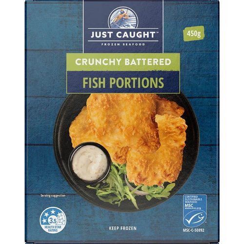 Just Caught Crunchy Battered Fish Portions 450g