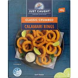 Just Caught Classic Crumbed Calamari Rings 400g