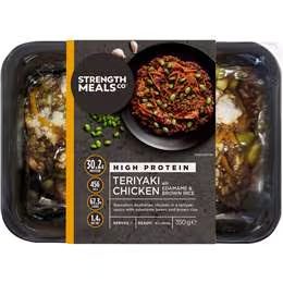 Strength Meals Co High Protein Teriyaki Chicken With Edamame & Brown Rice 350g