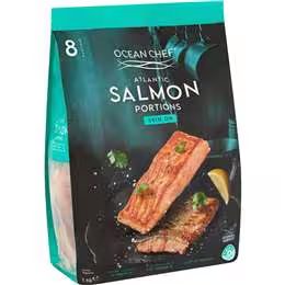 Ocean Chef Atlantic Salmon Portions Skin On 1kg