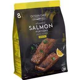 Ocean Chef Atlantic Salmon Portions Lemon Pepper 1kg