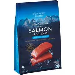 Ocean Chef Patagonian Coho Salmon Portions Skinless 500g
