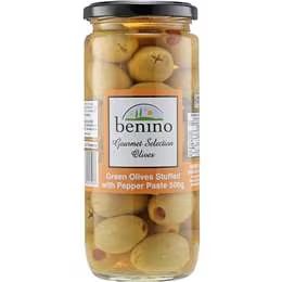Benino Green Stuffed Olives With Pepper Paste 500g