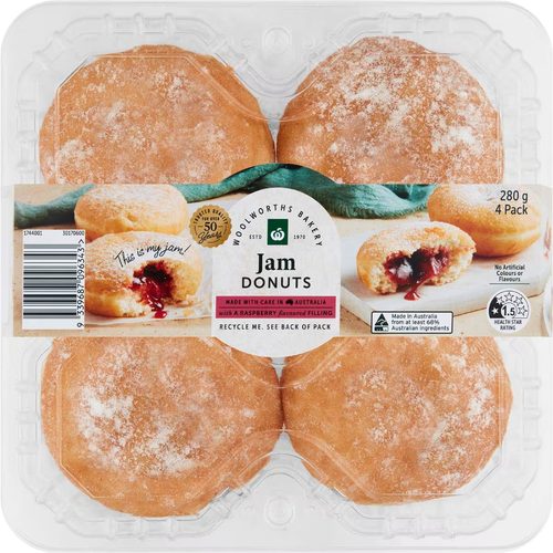 Woolworths Jam Filled Donuts 4 pack