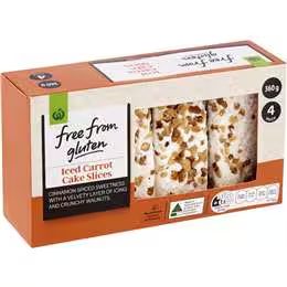 Woolworths Free From Gluten Iced Carrot Cake Slices 4 pack
