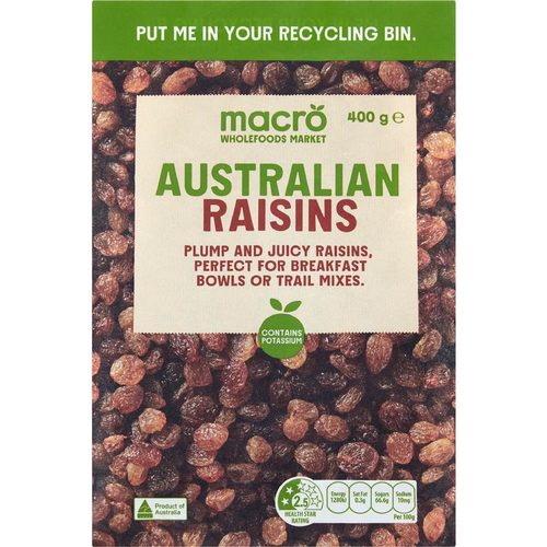 Macro Australian Raisins 400g