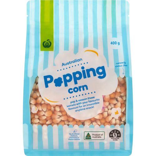 Woolworths Popping Corn Kernels 400g