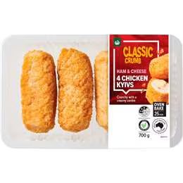Woolworths Boneless Chicken Kyiv With Creamy Cheese & Ham Filling 700g