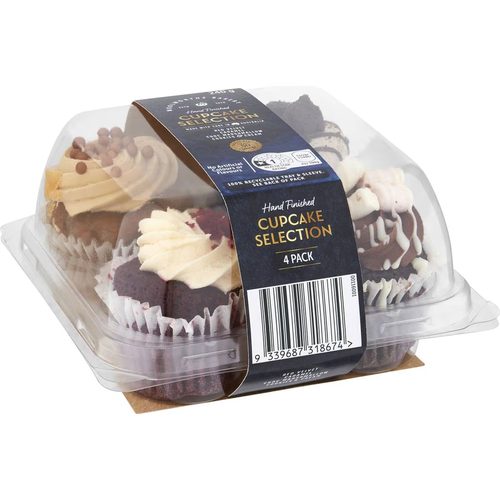 Woolworths Assorted Iced Cupcakes 4 pack