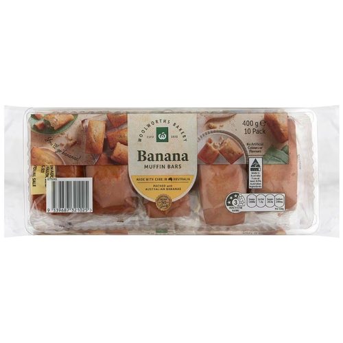 Woolworths Banana Muffin Bar 10 pack